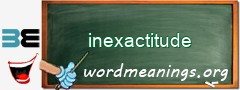 WordMeaning blackboard for inexactitude